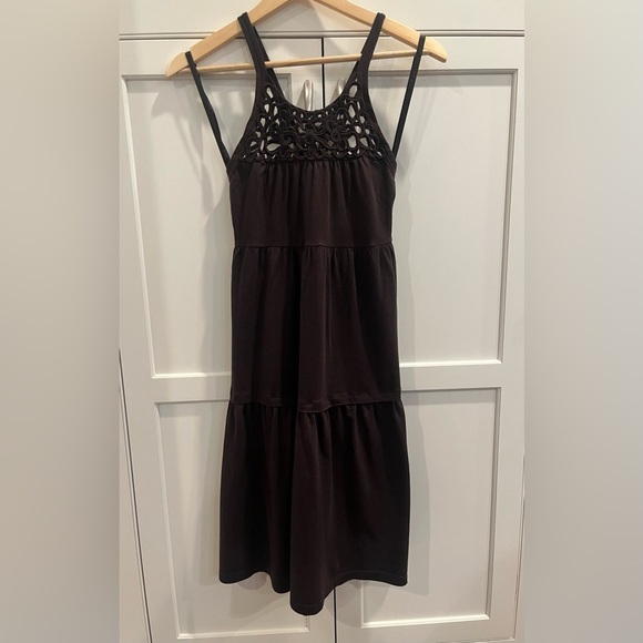DELETTA Anthropologie Crochet Neckline Tie Back Halter Sun Dress size Small - Picture 1 of 5